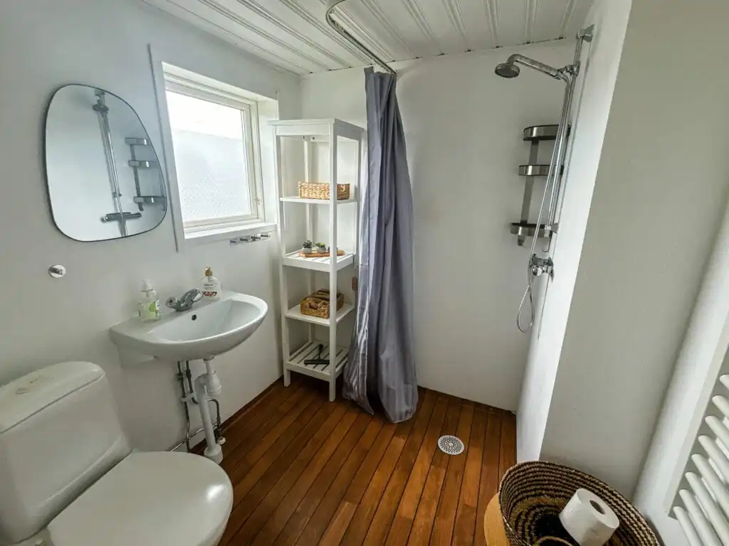Badezimmer im Ferienhaus Istaby bei Sölvesborg