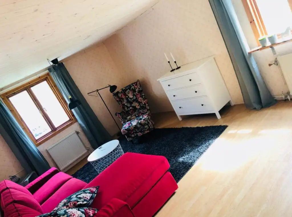 Wohnzimmer im Ferienhaus Villa Obstgarten in Mörlunda Småland