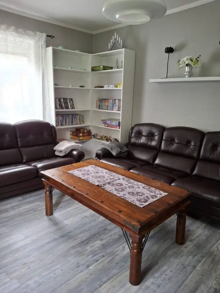 Wohnzimmer im Ferienhaus Nordic Heaven in Vansbro in Dalarna