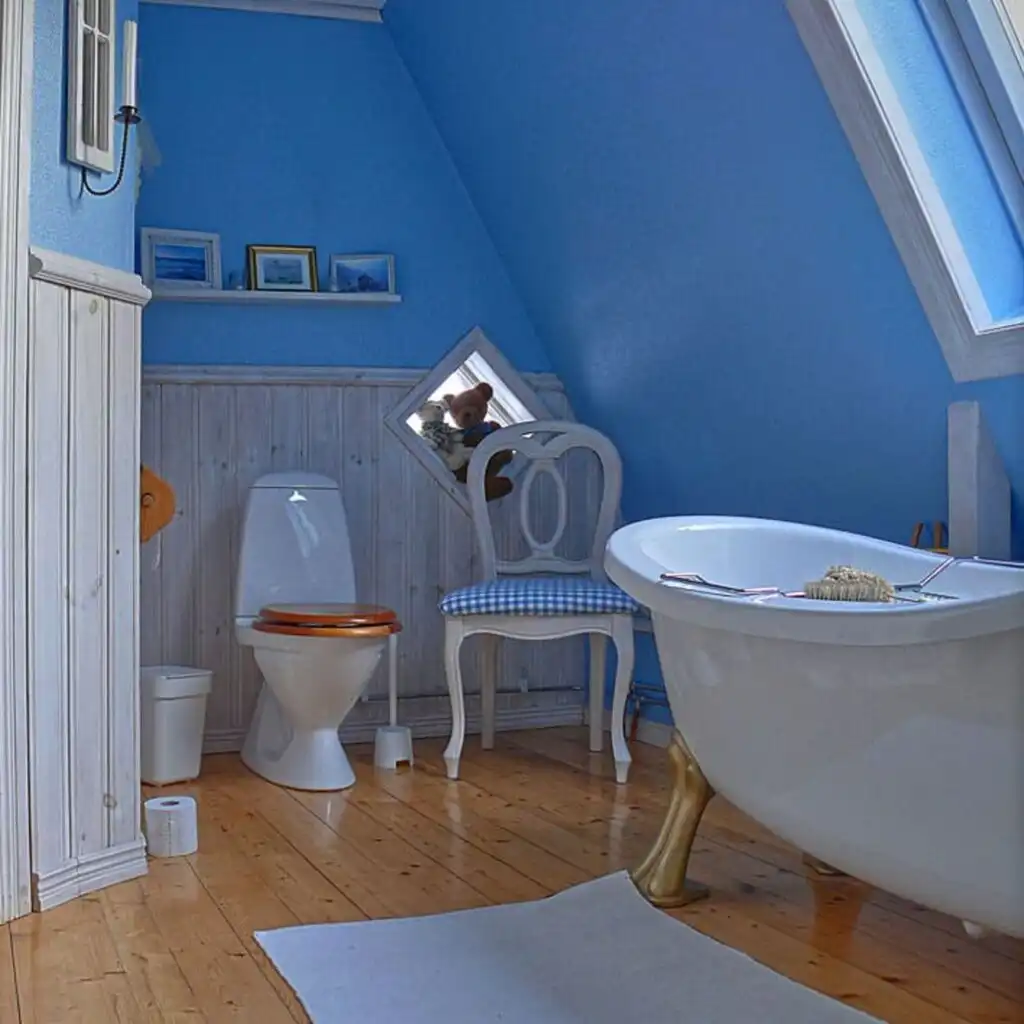 Helles Badezimmer im Ferienhaus Villa Lilla in Småland