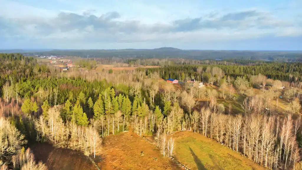 Wohnzimmer im Hus Mio in Hultsfred mit Blick Richtung See
