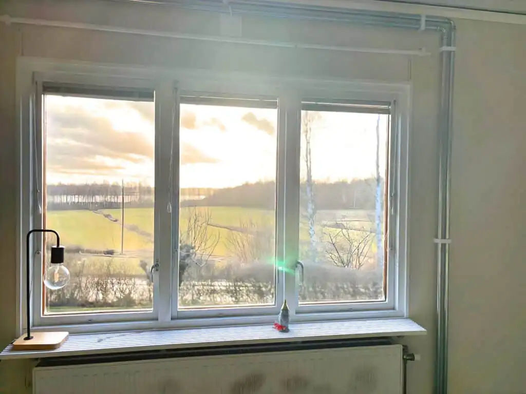 Terrasse am Hus Mio in Hultsfred mit Seeblick