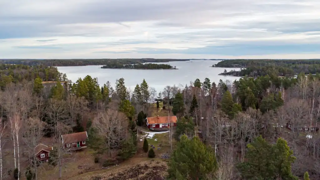 Vogelperspektive auf Figeholm in Småland nahe Hus Skärgården
