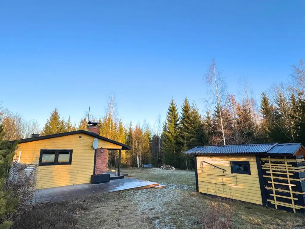 Außenansicht vom Ferienhaus Stuga Sjögolf in Småland