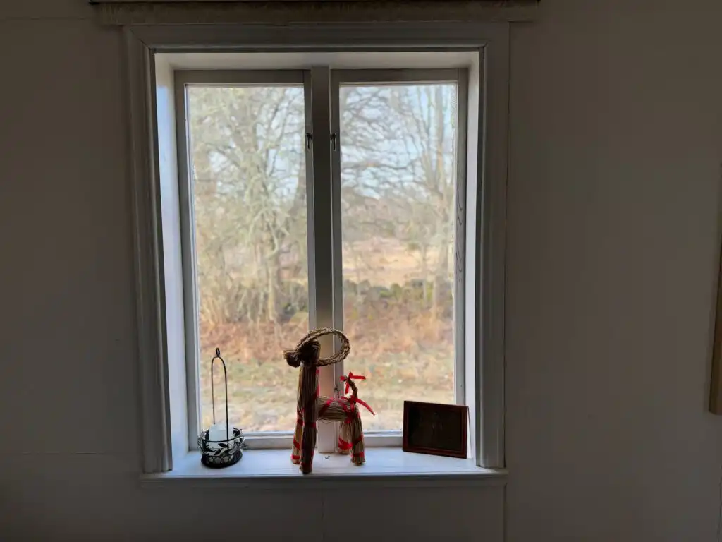 Gartenblick vom Ferienhaus Hus Blommenshöns bei Ruda – Natururlaub in Småland