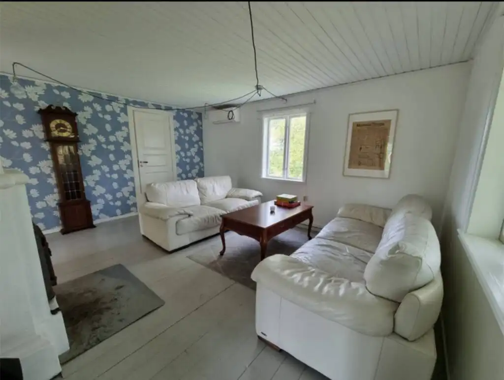 Wohnzimmer im Ferienhaus Hus Blommenshöns bei Ruda – gemütliches Schwedenhaus in Småland