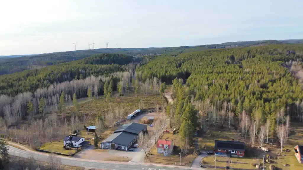 Vogelperspektive auf Järnforsen in Småland – Umgebung des Ferienhauses beim Michel nahe Astrid Lindgrens Värld