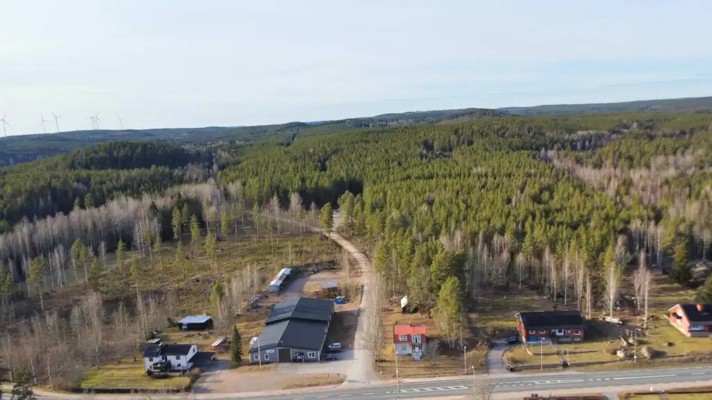 Luftaufnahme von Järnforsen in Småland – Natur und Umgebung des Ferienhauses beim Michel
