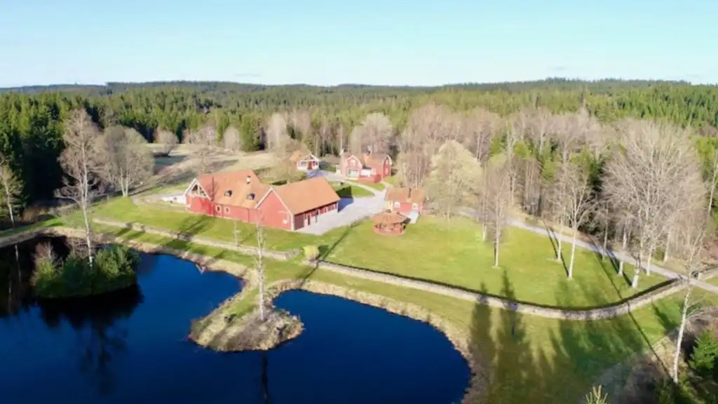 Vogelperspektive von Kopperhemmets Gård in Gällstad in Schweden