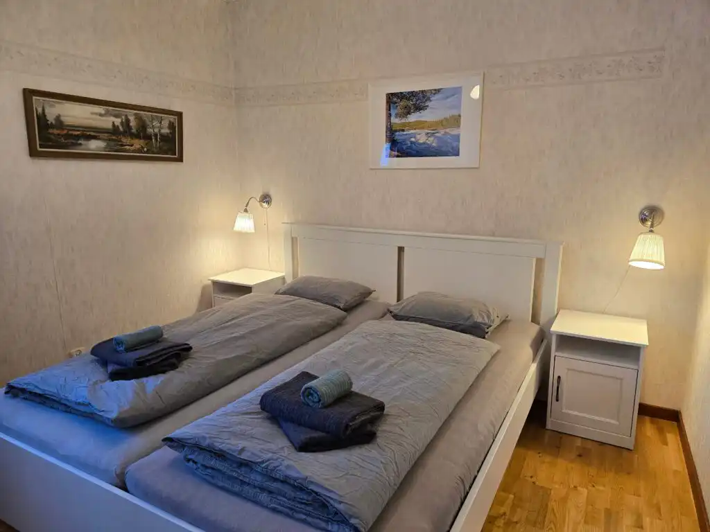 Ruhiges Schlafzimmer im Ferienhaus Villa Assar in Lappland Schweden
