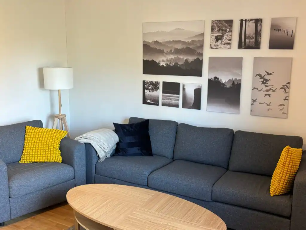Wohnzimmer im Familjehus Villa Kunterbunt in Alstermo, Småland
