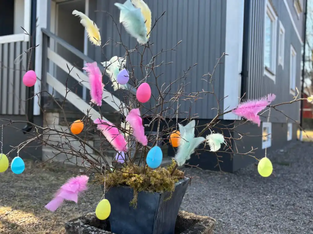 Gartenbereich am Familjehus Villa Kunterbunt in Alstermo