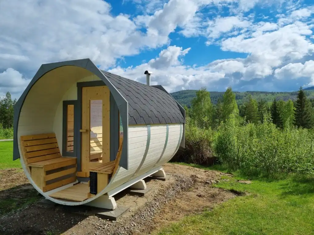 Außensauna beim Ferienhaus Villa Wolf in Vidsel Lappland