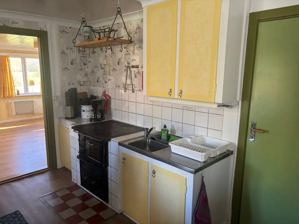 Küche mit Essbereich im Hus Bockara bei Oskarshamn