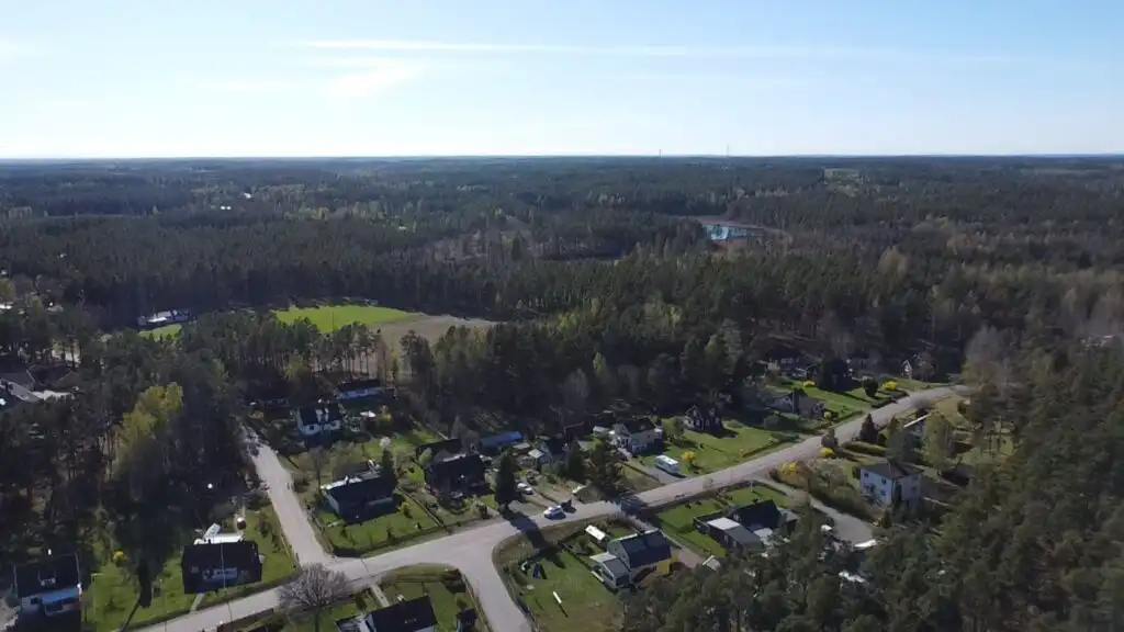Vogelperspektive von Bockara in Småland nahe Hus Bockara