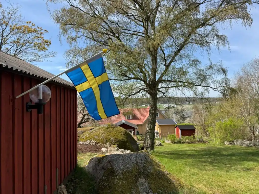 Eingezäunter Garten am Ferienhaus Istaby in Istaby bei Sölvesborg – hundefreundlich