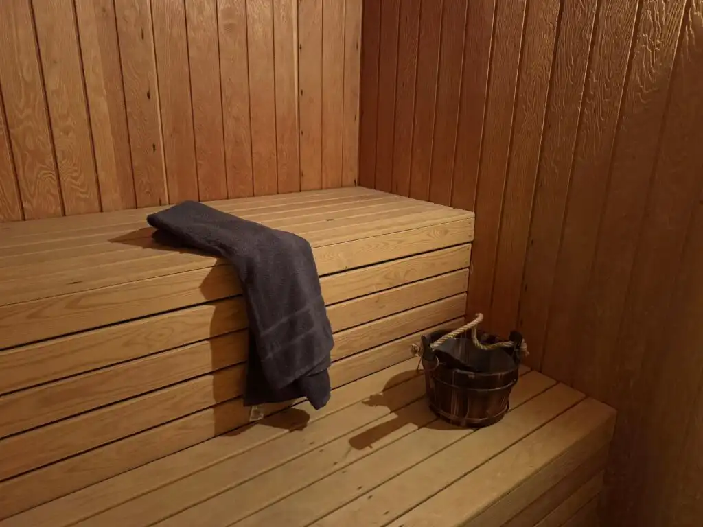 Holzsauna im Ferienhaus Villa Lisbeth in Osby – ideal für Familienurlaub in Skåne