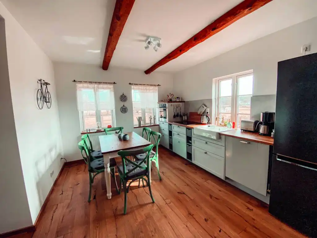 Küche im Ferienhaus Villa Hjortlund auf der Damwildfarm in Tyringe Skåne