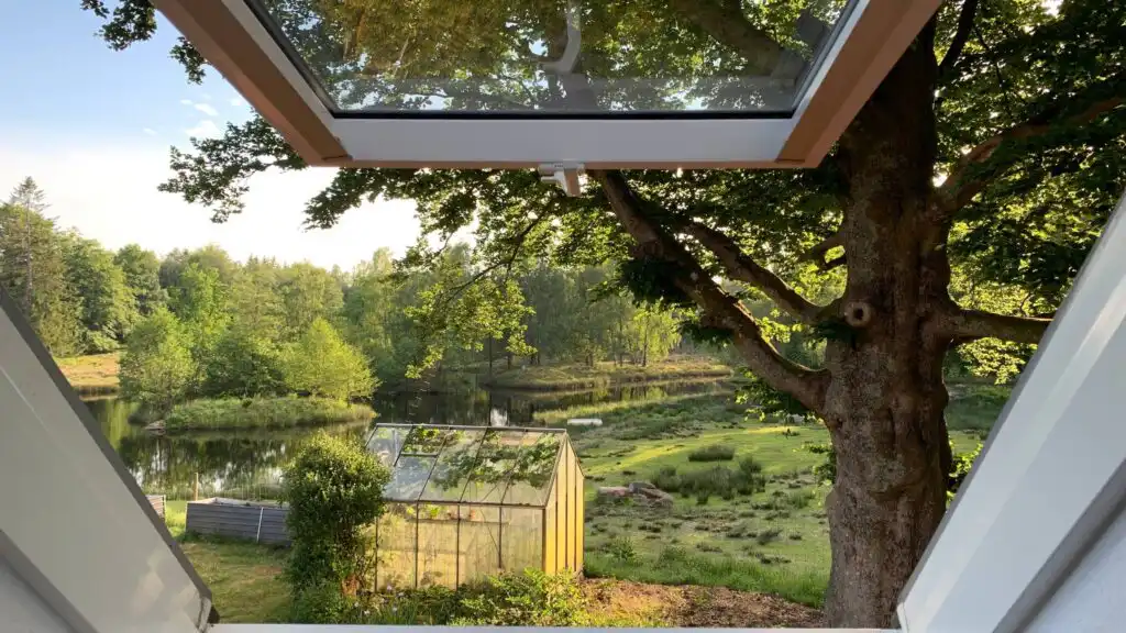 Blick aus dem Chalet in die Natur