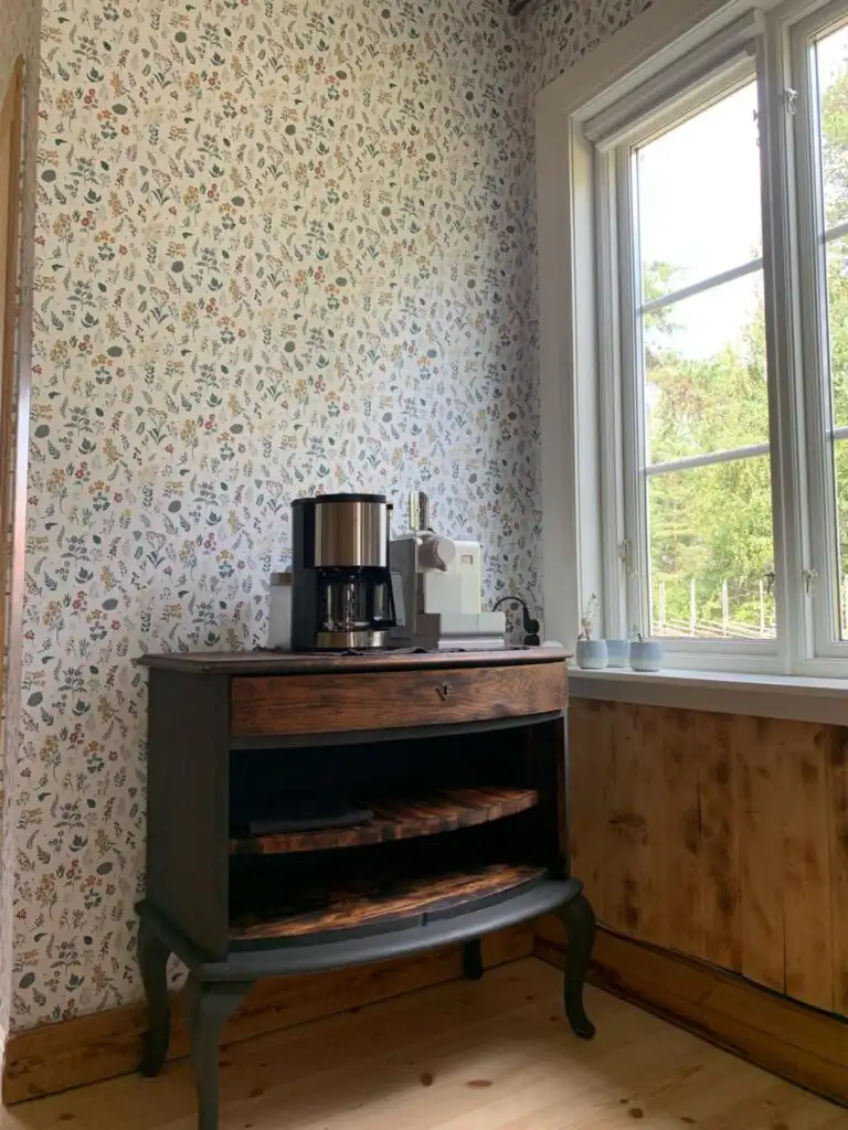 Schlafzimmer im Ferienhaus Hus Siknäs im skandinavischen Stil