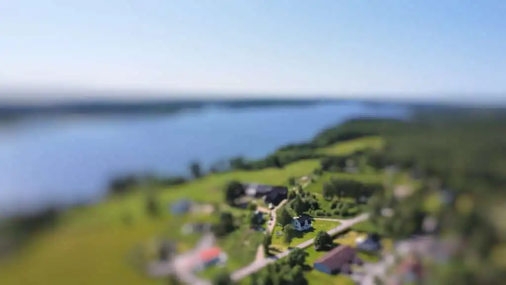 Vogelperspektive auf das Ferienhaus Havsörn in Kalv – neu renoviertes Ferienhaus in Schweden nahe Gekås Ullared