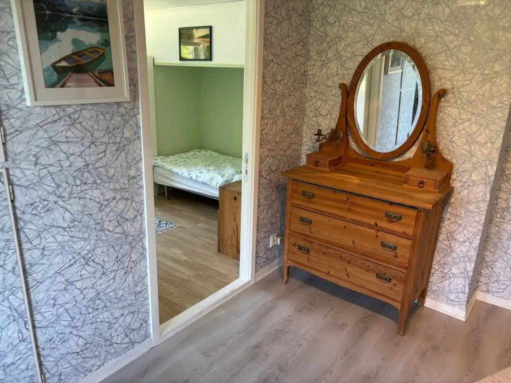 Schlafzimmer im Ferienhaus Havsörn in Kalv – Ferienhaus in Schweden nahe Gekås Ullared
