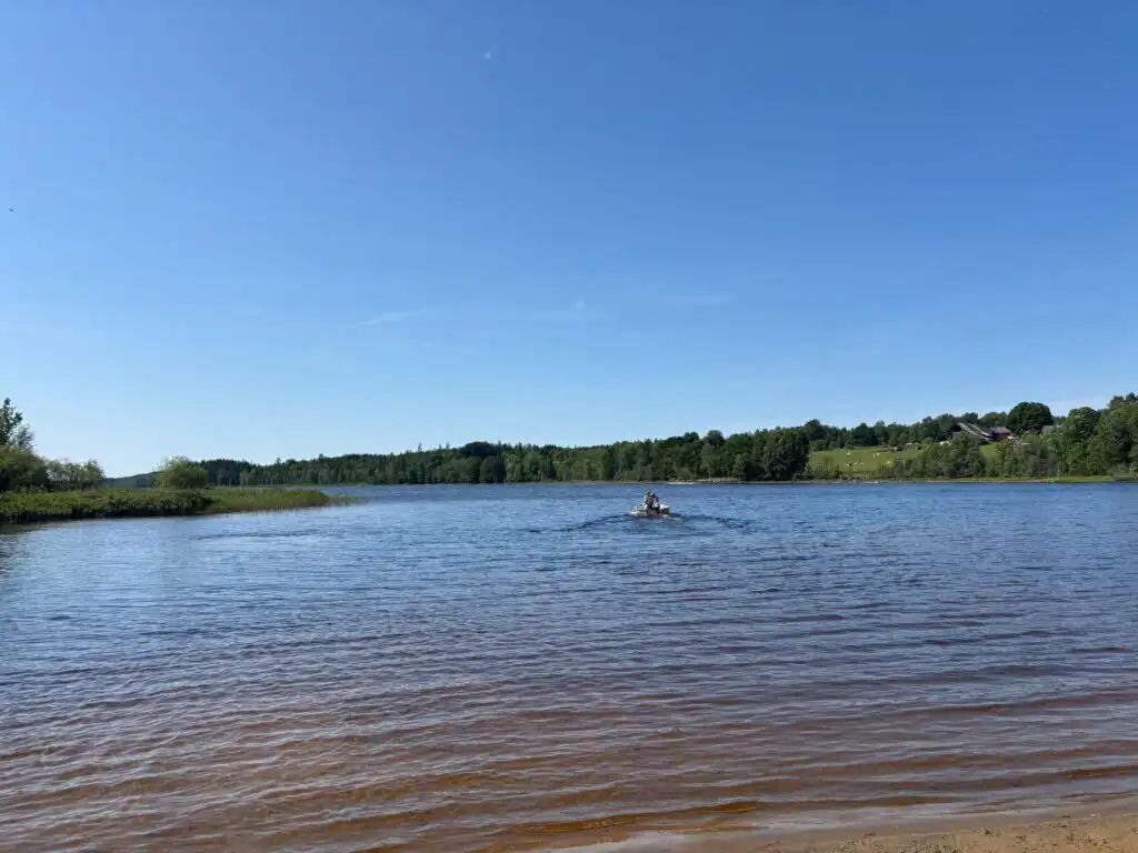 Strand am See bei Kalv in Schweden – Natur und Erholung nahe dem Ferienhaus Havsörn