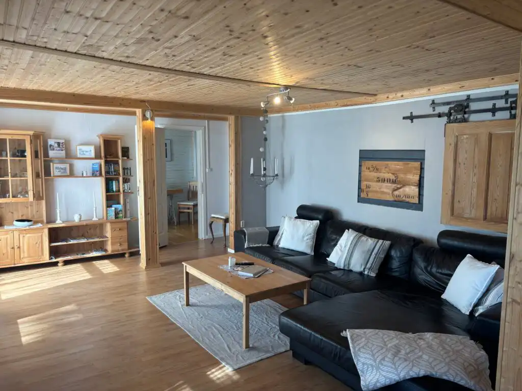 Wohnzimmer der Villa Bela im Ferienhaus am Algunnensee