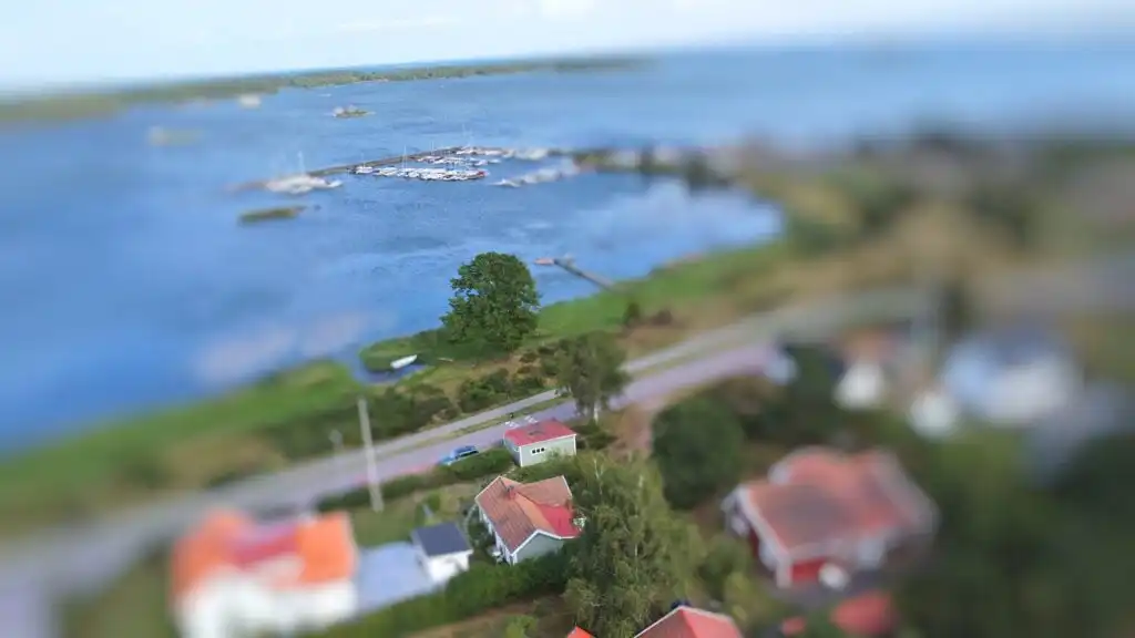 Vogelperspektive auf Lilla Lycka in Timmernabben, Småland