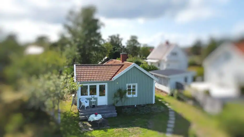 Hauptansicht vom Ferienhaus Lilla Lycka in Timmernabben direkt am Meer