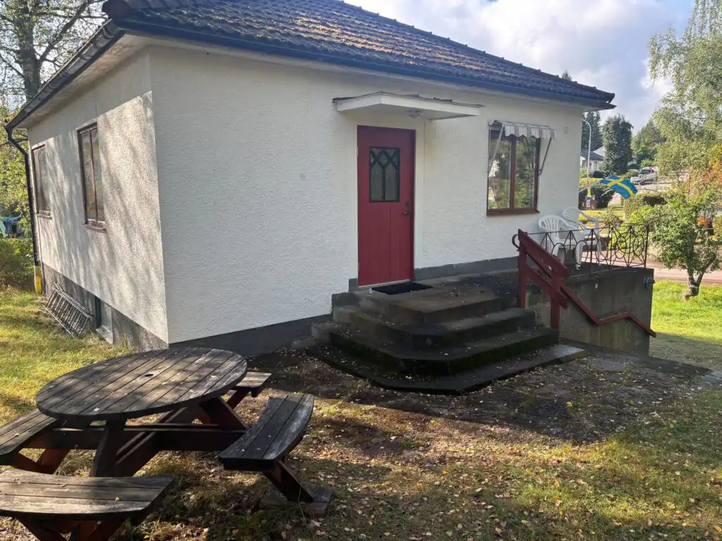 Hauptansicht von Hus Björk in Fågelfors – Ferienhaus in Småland für Familien und Urlaub mit Hund