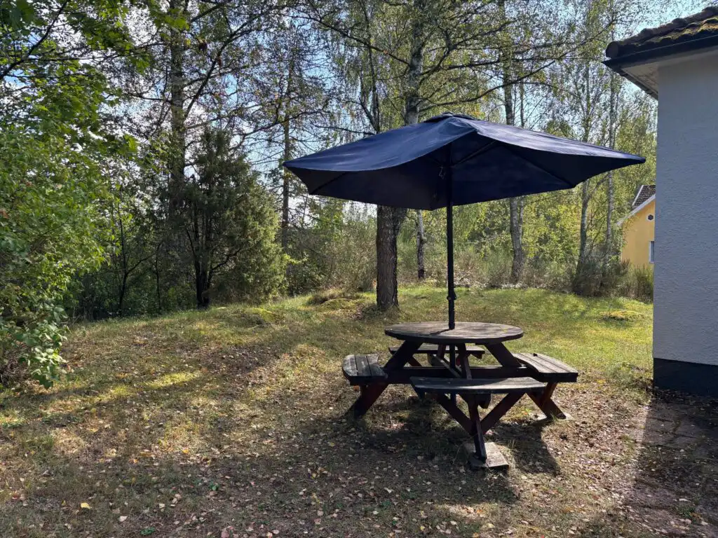 Garten am Ferienhaus Hus Björk in Fågelfors – Ferienhaus in Småland für 5 Personen, Hund willkommen