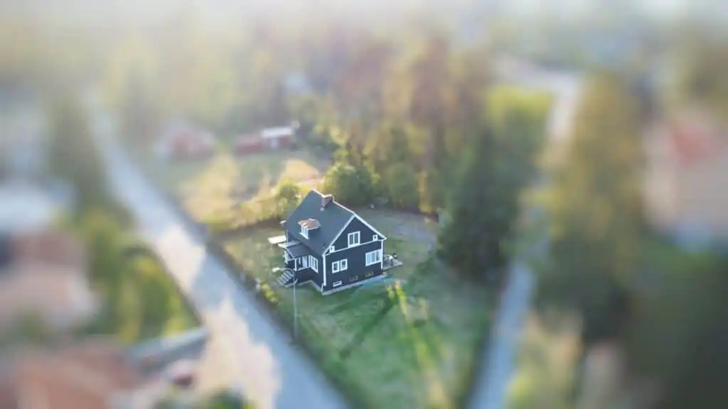 Drohnenaufnahme vom Ferienhaus Hus Silverdalen bei Vimmerby