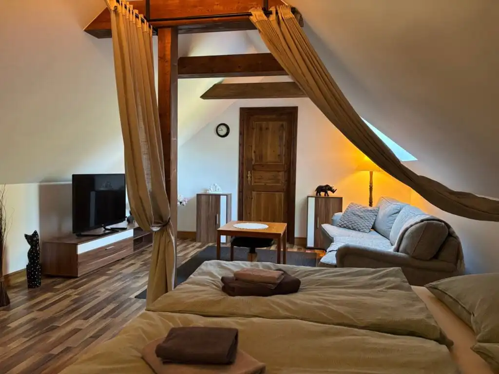 Offene Küche und Wohnbereich im Ferienhaus Naturhus Broby in Broby