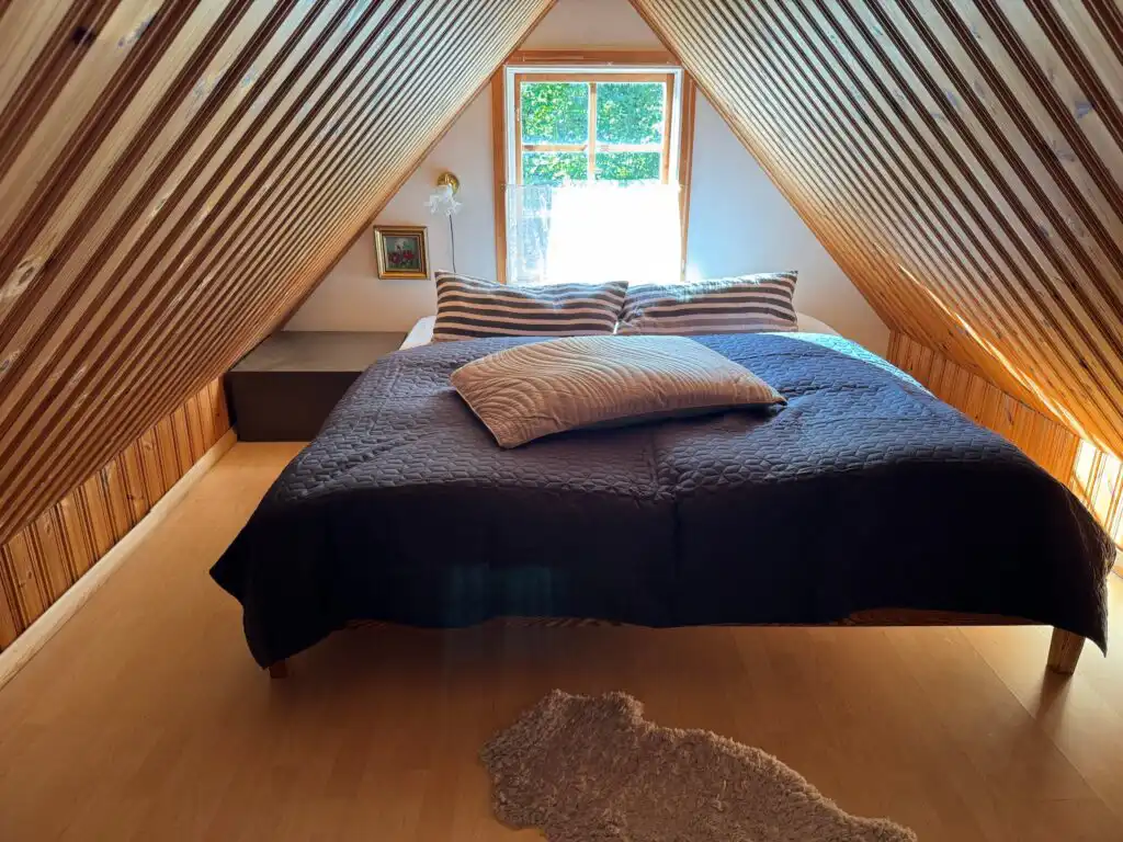 Wohnzimmer im Smedens Hus – gemütliches Ferienhaus in einer ehemaligen Schmiede in Blekinge