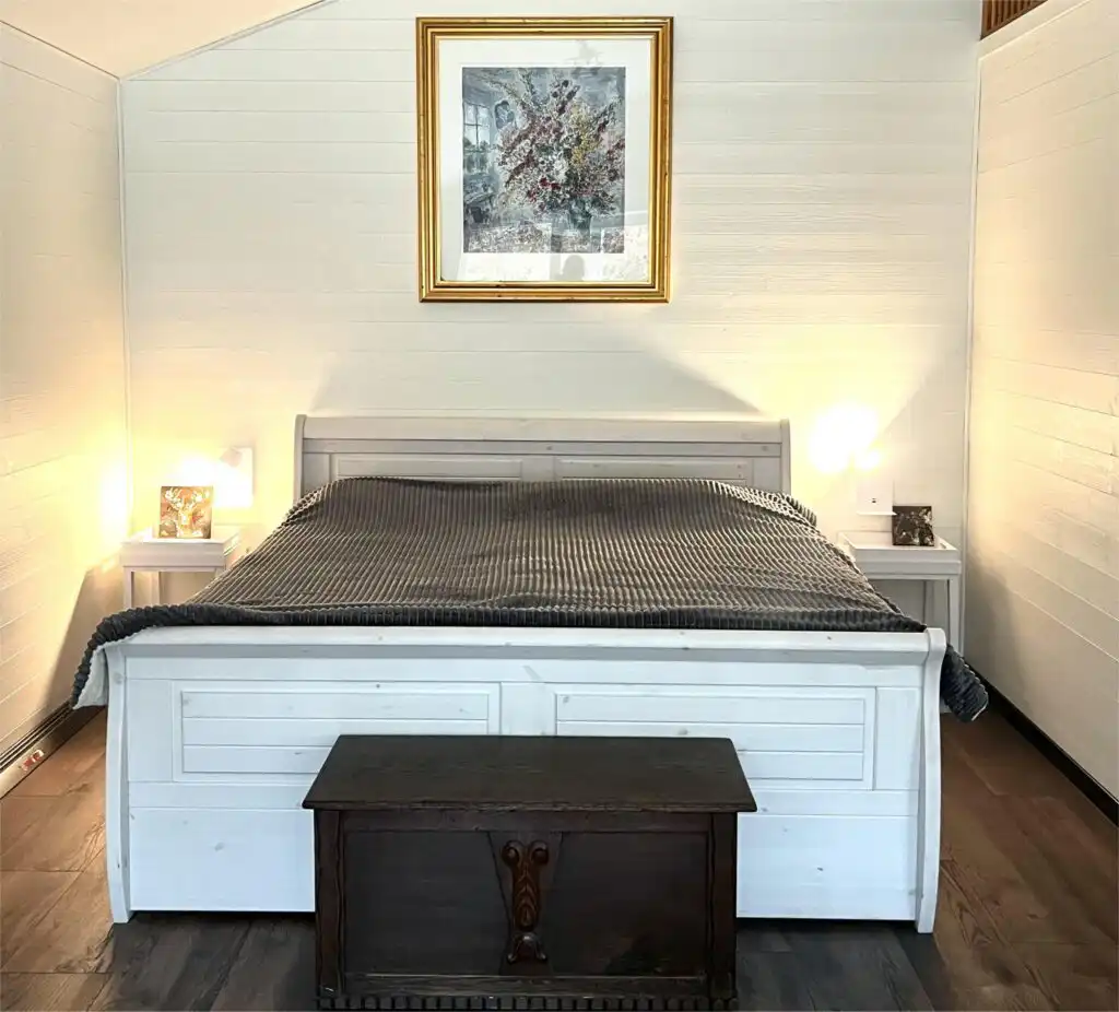 Schlafzimmer im modernen Ferienhaus Vara Hemma in Blekinge