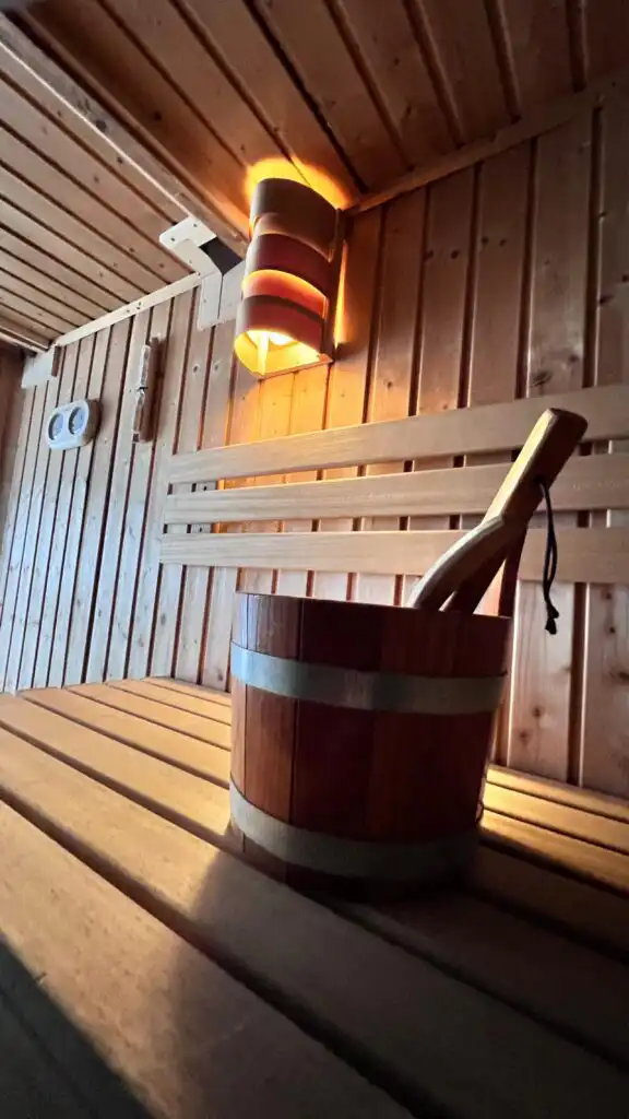 Sauna im Ferienhaus Villa Davvi dállu für Winterurlaub in Lappland