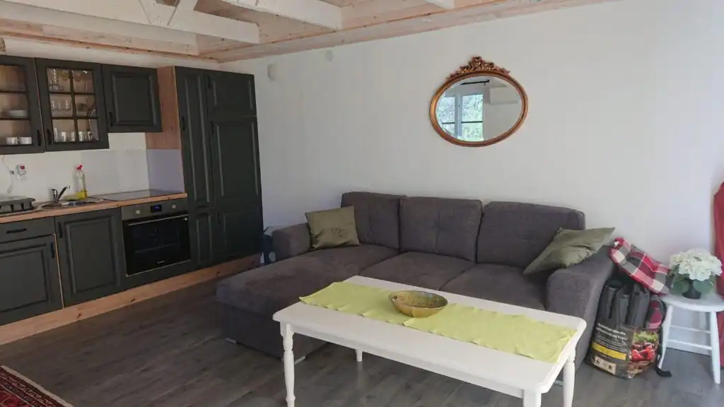 Wohnzimmer im Ferienhaus Hus Rusken nahe dem Rusken See