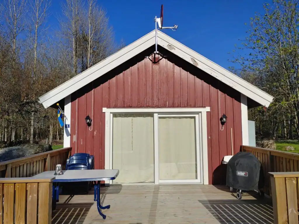 Rotes Schwedenhaus Hus Rusken nahe dem Rusken See in Småland