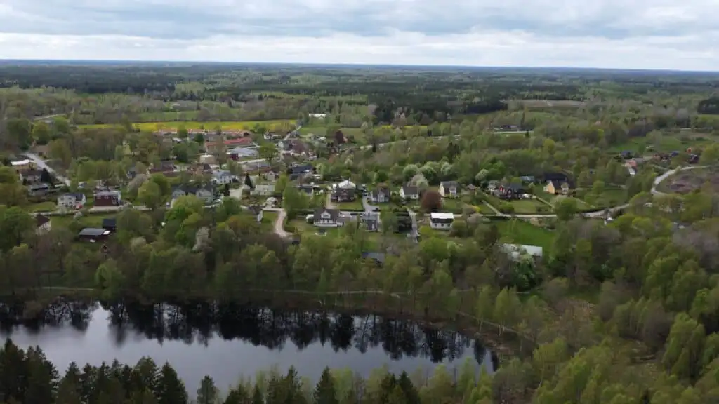 Vogelperspektive von Eringsboda in Blekinge nahe Hus Lönnbacka