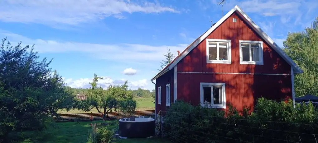 Landschaft rund um das Ferienhaus Hus Hörnsö – Naturpark in Småland aus der Vogelperspektive