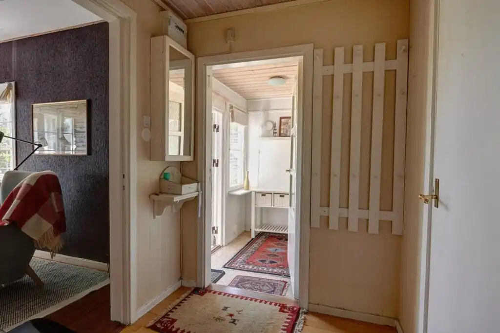 Flur und Eingangsbereich im Ferienhaus Peaceful Getaway – heller Eingangsbereich im Ferienhaus in Skåne