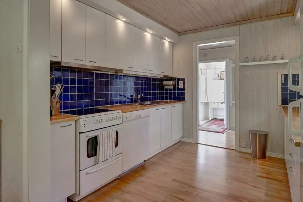 Küche im Ferienhaus Peaceful Getaway – moderne Küche im Schwedenhaus in Skåne