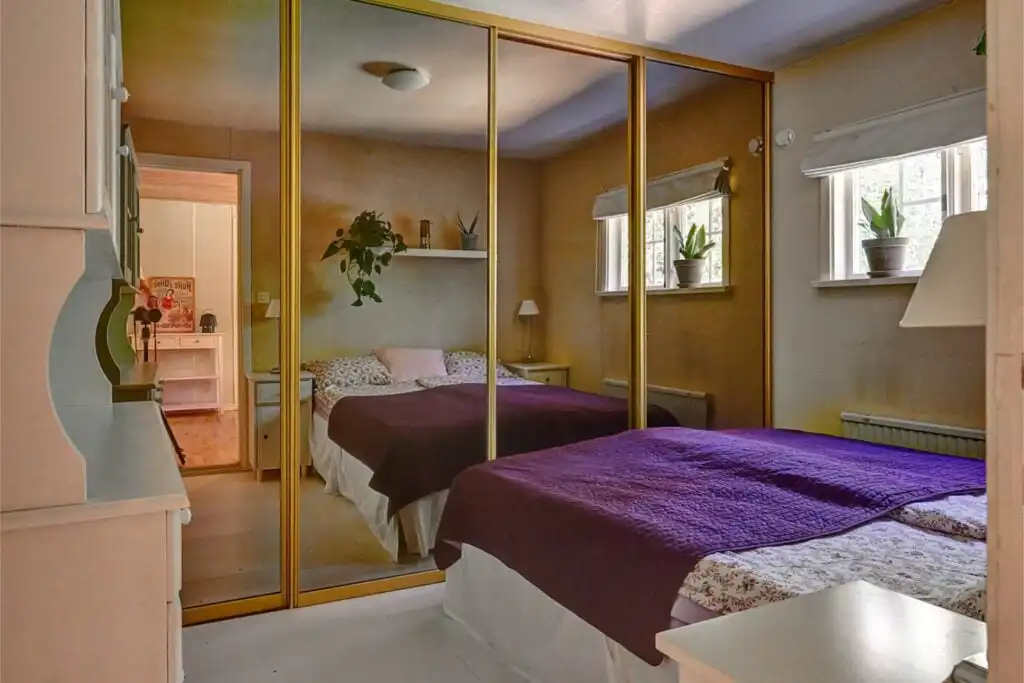 Schlafzimmer im Ferienhaus Peaceful Getaway in Åsljunga – ruhiger Schlafbereich im Schwedenhaus in Skåne