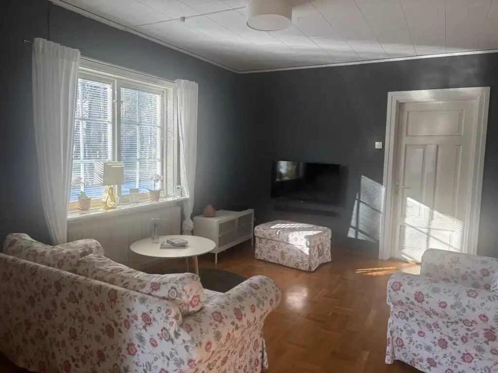 Wohnzimmer im Ferienhaus Ryd mit ruhiger Atmosphäre