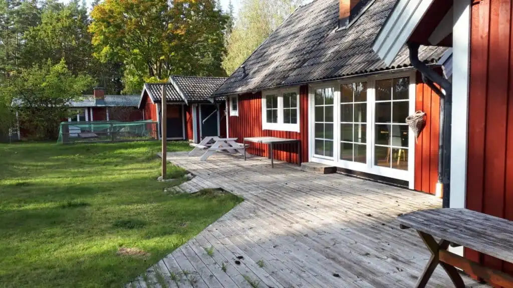 Terrasse mit Sitzbereich am Ferienhaus Villa Yasjö