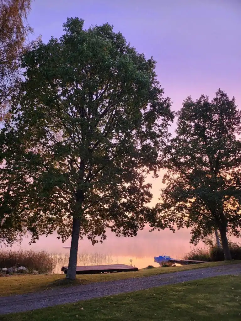 Abendstimmung am See Sidlången in Småland bei Skogshem