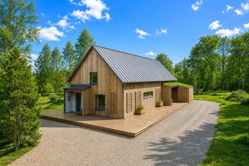 Nachhaltiges Passivhaus CIRCUITUS in den Wäldern von Småland nahe Växjö