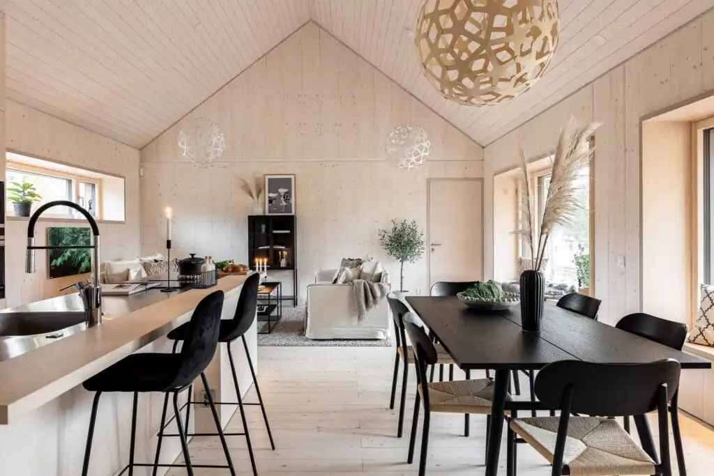 Hochwertige moderne Küche im ökologischen Ferienhaus CIRCUITUS Schweden