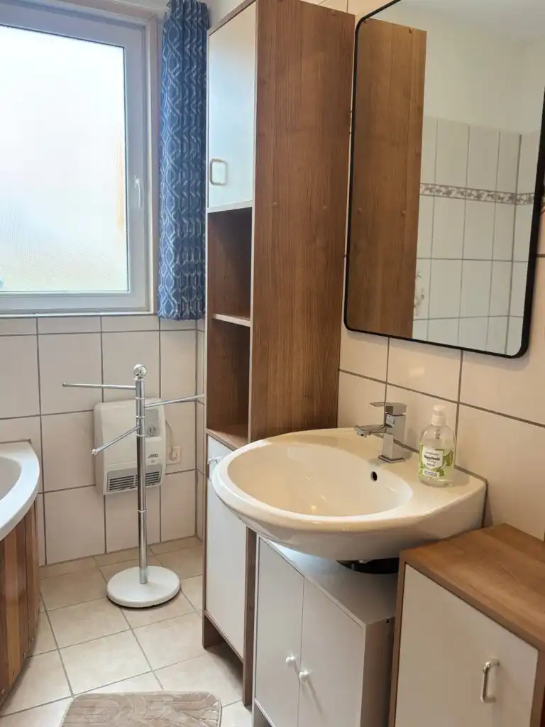 Waschbereich im Badezimmer des Ferienhauses